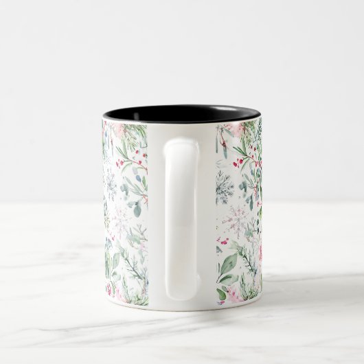 vers winterfruit tweekleurige koffiemok (Handvat)