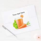 Vers wortelsap vierkante sticker (Envelop)