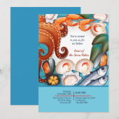 Vers Zeevruchten Diner Party Uitnodiging (Voorkant / Achterkant)