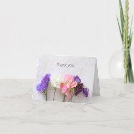 Vers zoete erwten dank u bedankkaart