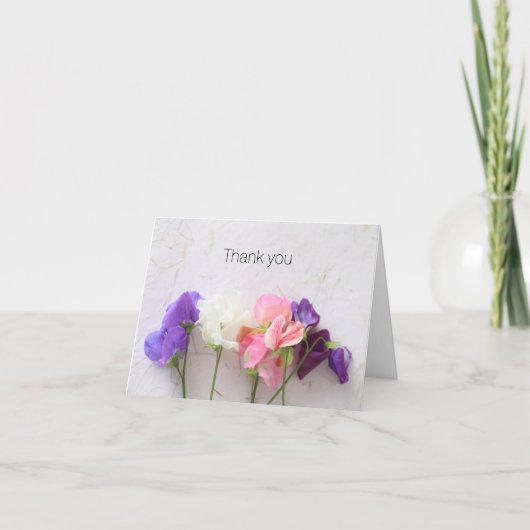 Vers zoete erwten dank u bedankkaart (Voorkant)