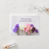 Vers zoete erwten dank u kaart (Voorkant / Achterkant in situ)