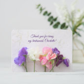 Vers zoete erwten dank u kaart (Staand voorkant)