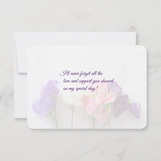 Vers zoete erwten dank u kaart (Achterkant)