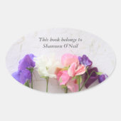 Vers zoete erwten ovale sticker (Voorkant)