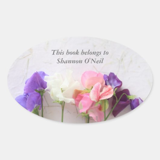 Vers zoete erwten ovale sticker (Voorkant)