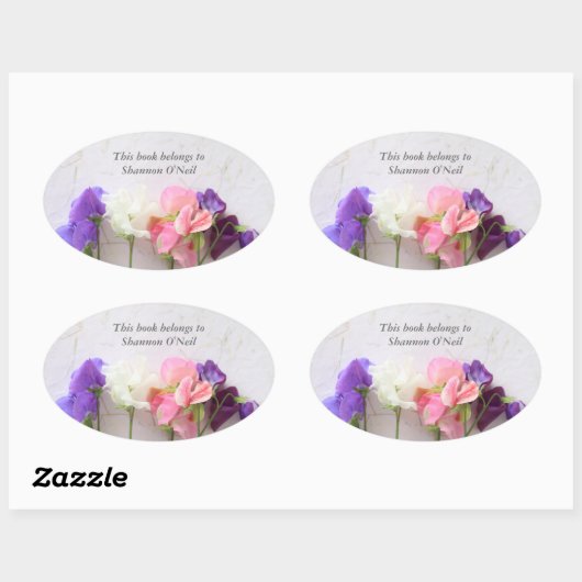 Vers zoete erwten ovale sticker (Vel)