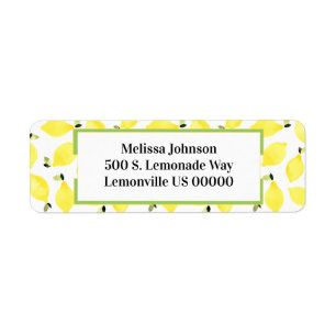 Vers zomers helder citroen patroon + groen etiket