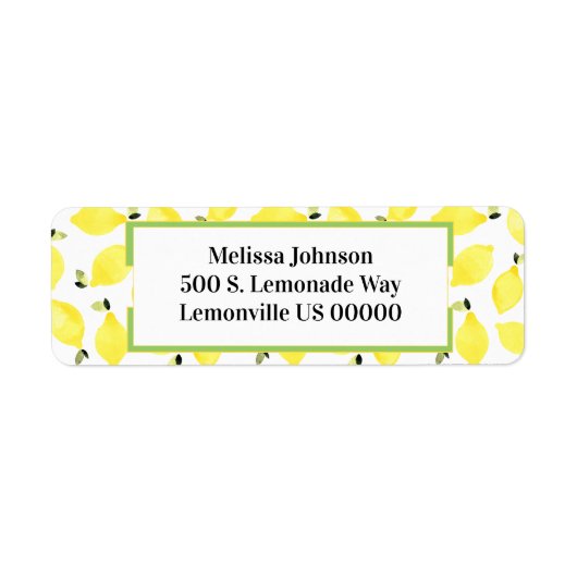 Vers zomers helder citroen patroon + groen etiket (Voorkant)