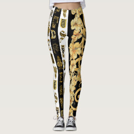 Versace Barocco Lettertype Collectie Leggings
