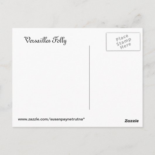 Versaille Garden Folly Briefkaart (Achterkant)