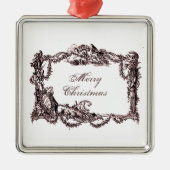 Versailles baroque Merry Kerstmis Weihnachten Metalen Ornament (Voorkant)