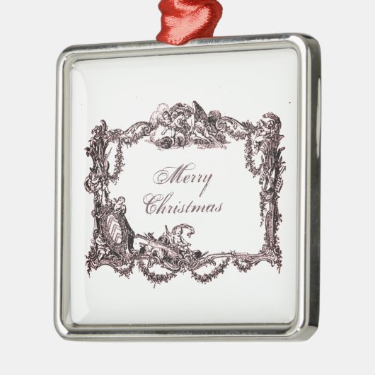 Versailles baroque Merry Kerstmis Weihnachten Metalen Ornament (Links)