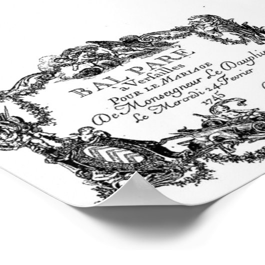 Versailles - Billet d'entrée du mariage - 1745 Poster (Hoek)