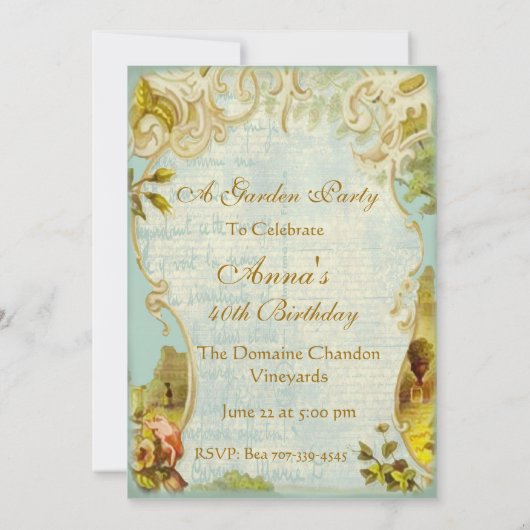 Versailles Butterfly Garden Invitations Kaart (Achterkant)