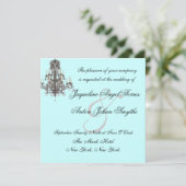 Versailles Chandelier Wedding Invitations Kaart (Staand voorkant)