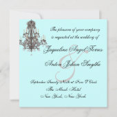 Versailles Chandelier Wedding Invitations Kaart (Voorkant)