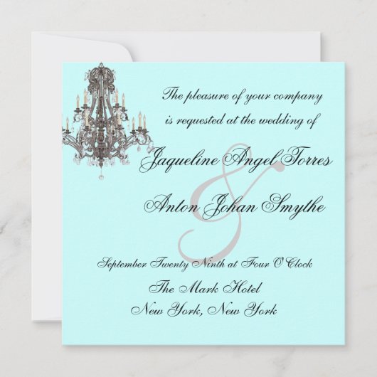 Versailles Chandelier Wedding Invitations Kaart (Voorkant)