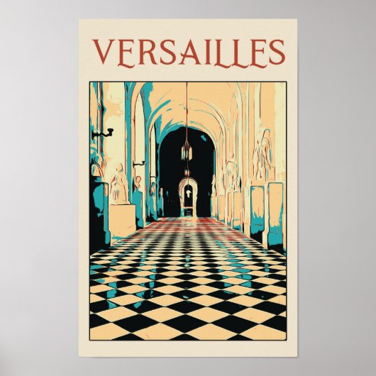 Versailles château afbeelding Frans Briefkaart Poster (Voorkant)