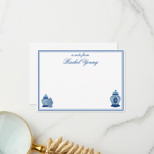 Versailles Chinoiserie Gemberpot Monogram Z Bedankkaart (Voorkant / Achterkant in situ)