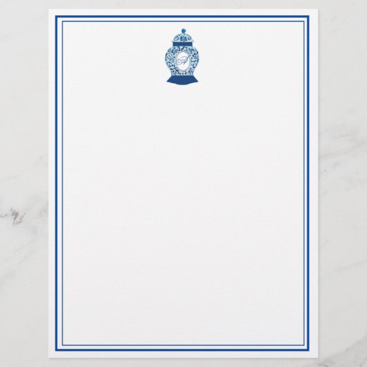 Versailles Chinoiserie Ginger Jar Monogram A Briefhoofd (Voorkant)