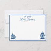 Versailles Chinoiserie Ginger Jar Monogram V Bedankkaart (Voorkant)