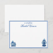 Versailles Chinoiserie Ginger Jar Monogram V Bedankkaart (Voorkant / Achterkant)