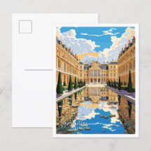 Versailles Frankrijk Kunst vintage reisillustratie