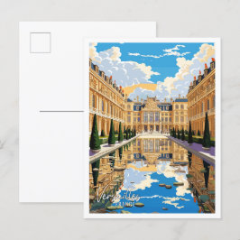 Versailles Frankrijk Kunst vintage reisillustratie Briefkaart