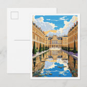 Versailles Frankrijk Kunst vintage reisillustratie Briefkaart (Voorkant / Achterkant)