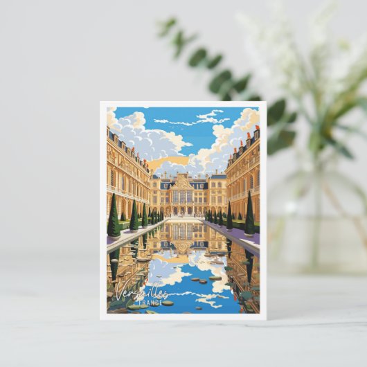 Versailles Frankrijk Kunst vintage reisillustratie Briefkaart (Staand voorkant)