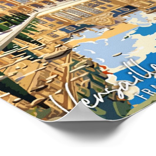 Versailles Frankrijk Kunst vintage reisillustratie Poster (Hoek)