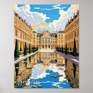 Versailles Frankrijk Kunst vintage reisillustratie Poster