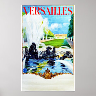 Versailles, Frankrijk, Vintage Travel Poster