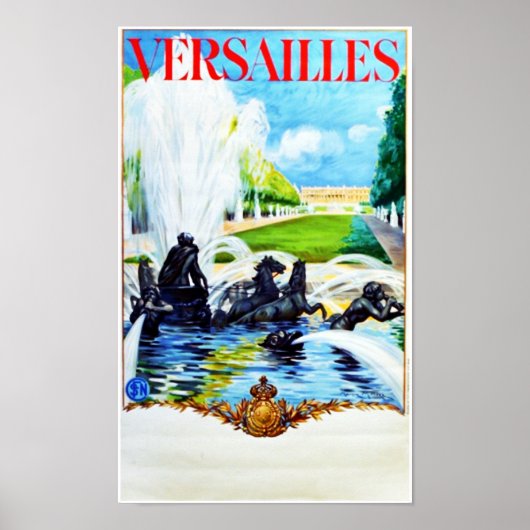 Versailles, Frankrijk, Vintage Travel Poster (Voorkant)