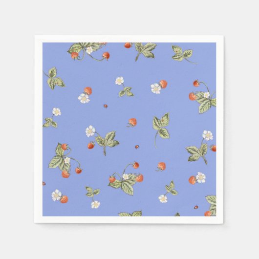 Versailles Maries Aardbeien Servetten Frans Blauw (Voorkant)