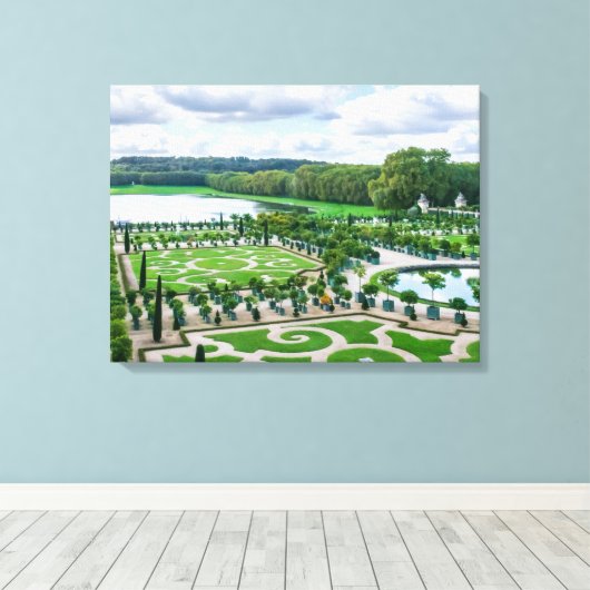 Versailles Palace Gardens uitzicht canvas print (Insitu (Houten vloer))