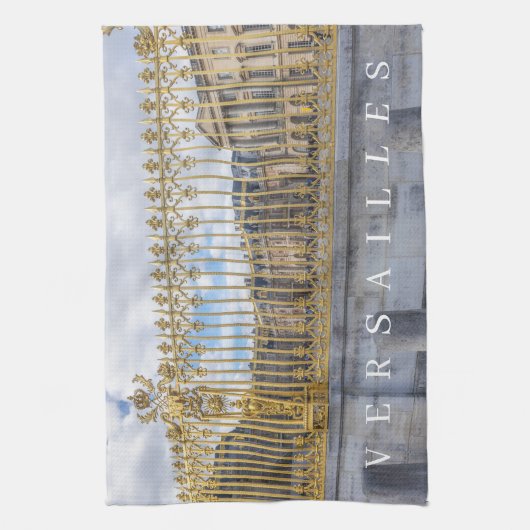 Versailles Palace leuningen uitzicht theedoek (Verticaal)