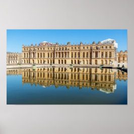 Versailles paleis en reflectie in een vijver poster