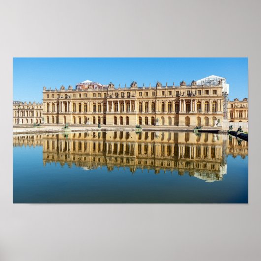 Versailles paleis en reflectie in een vijver poster (Voorkant)