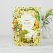 Versailles Peacock Garden Wedding of Event Kaart (Staand voorkant)