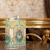 Versailles Rococo Stijlvol Roze Rozen Goud Heupfles