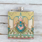  Versailles Rococo Stijlvol Roze Rozen Goud Heupfles