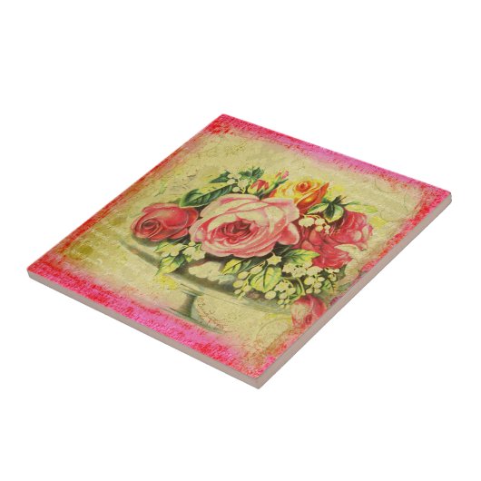 Versailles Rozen Collage Custom Art Tile Tegeltje (Zijkant)