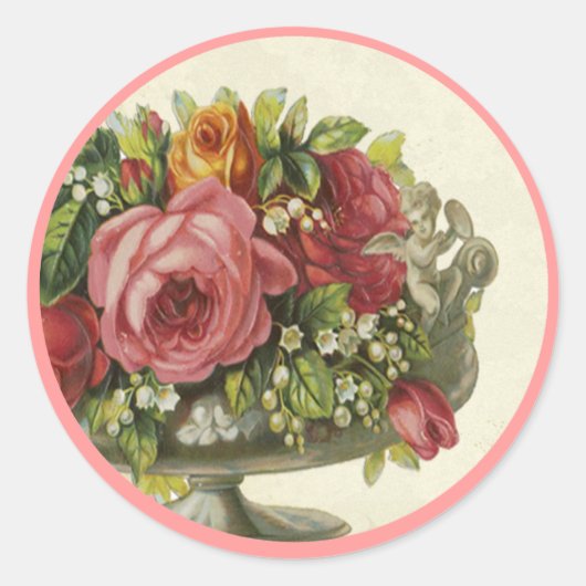 Versailles Rozen Ronde Sticker (Voorkant)