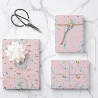 Versailles Strawberrys & Linten Roze Inpakpapier Vel
