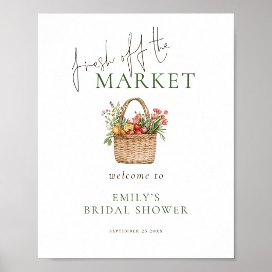 Versch fris van de Markt welkom bij Bruidsdouche Poster (Voorkant)