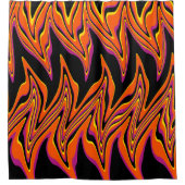 Verscheept in zwart, roze, Sinaasappel en geel Douchegordijn (Voorkant)