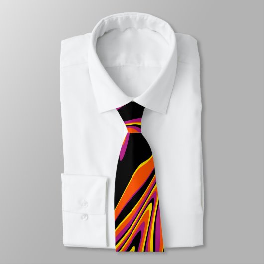 Verscheept in zwart, roze, Sinaasappel en geel Stropdas (Gebonden)