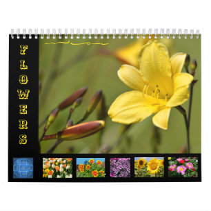 Verscheidene bloemen 12-maandenkalender kalender